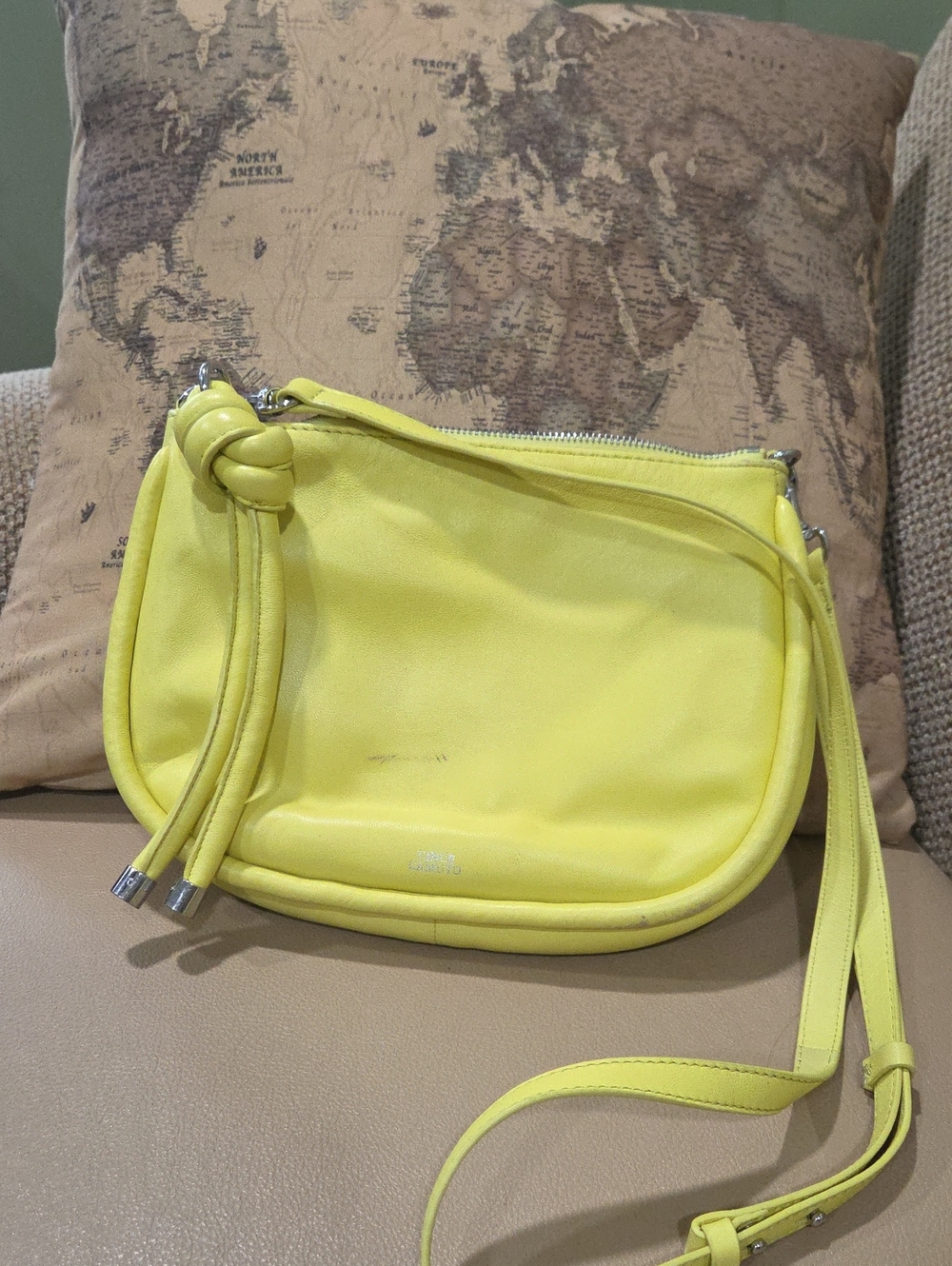 Vince Camuto Bright Yellow Leather Crossbody Bag